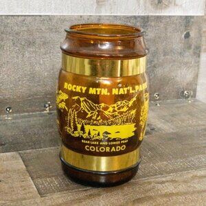 VINTAGE MINI BARREL COFFEE MUG RETRO ROCKY MTN NATIONAL PARK CUP RETRO DRINKWARE